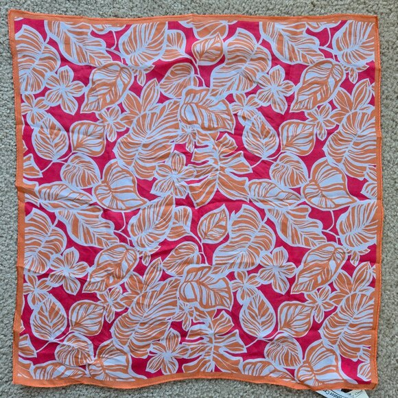 NWT Coldwater Creek Silk Square Scarf Banana Leaves - Picture 1 of 5